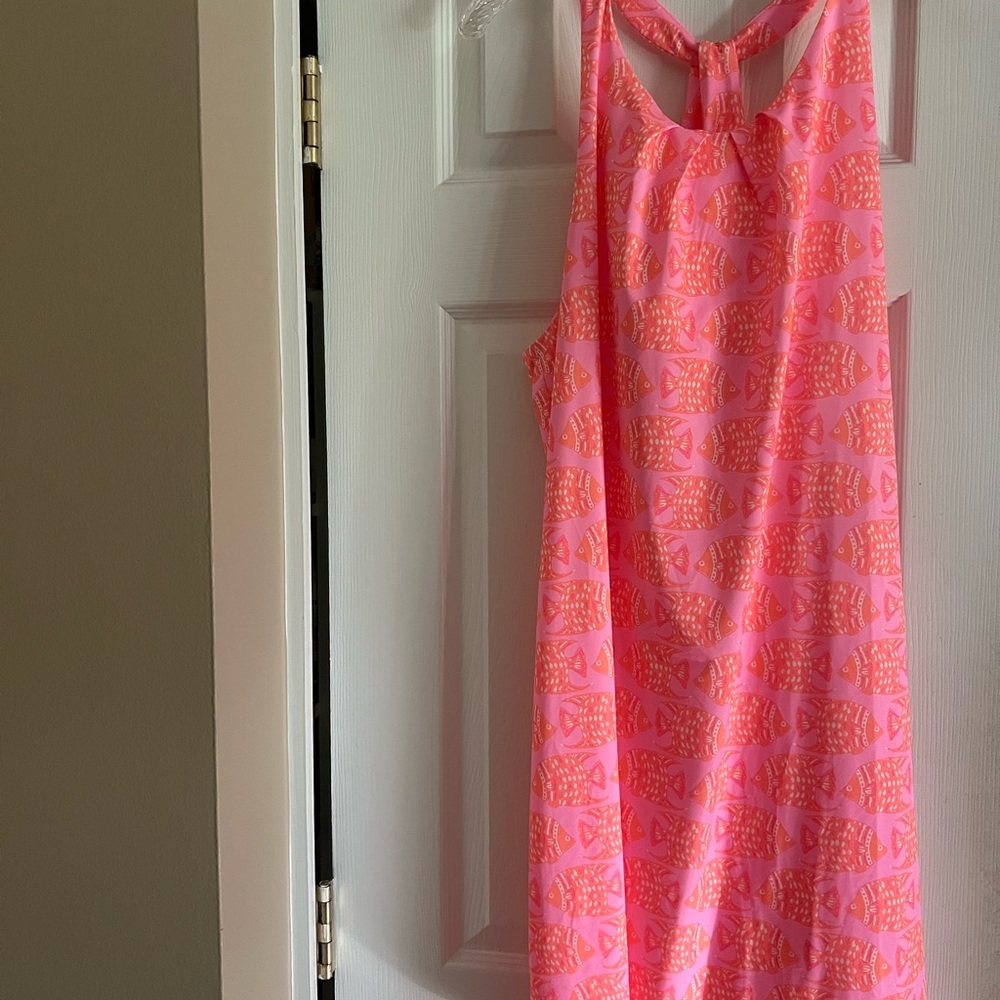 Vineyard Vines Neon Rosa Fish Print Dress